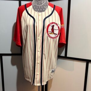 St. Louis Cardinals Cream and Red Button-Front Baseball Jersey